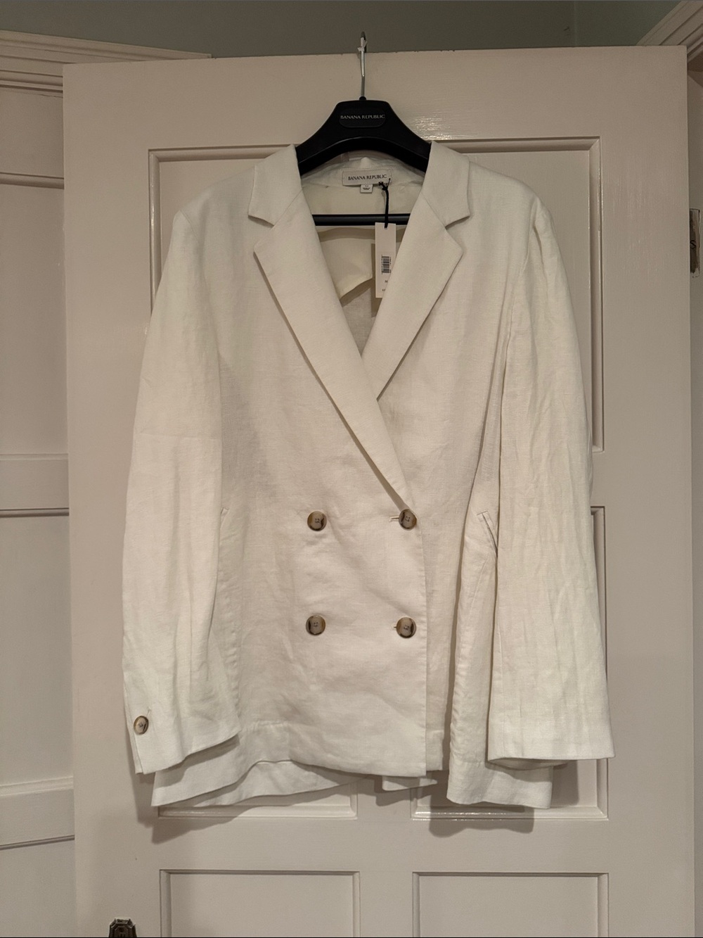 Banana Republic Relaxed Double-Breasted Linen Blazer 713668 - Picture 2 of 9